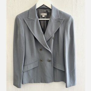 BEBE Vintage Y2K Steel Blue Double Breasted Blazer Suit Jacket Lined Size 8